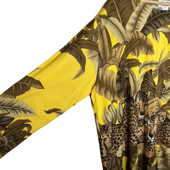 Vintage LS Collections Sunu Cheetah Leopard Travel Slinky Tunic Top NEW NWOT 3X - Picture 2 of 9